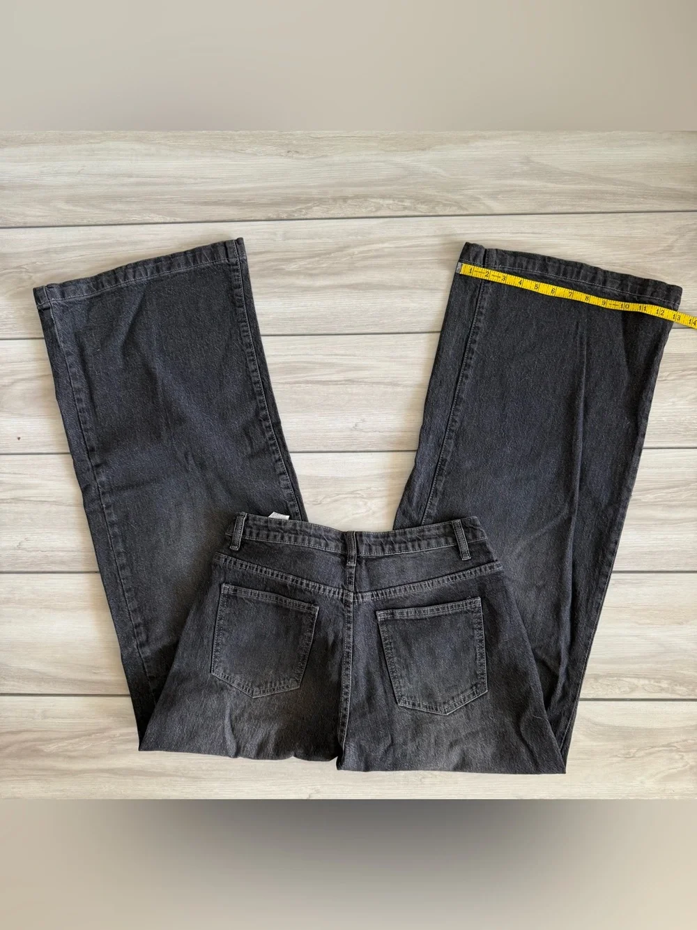 MISSGUIDED Wide Leg High Rise Black Denim Jeans Black Size 29 NWT IN PACKAGE - Picture 7 of 12